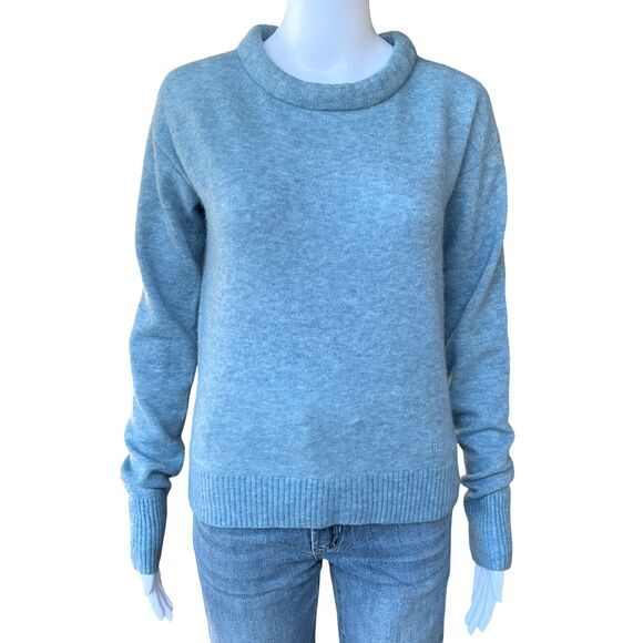 Helmut Lang Sweater Womens sz S Padded Neck Pullover Wool Blend Light Blue $345 - Picture 2 of 12
